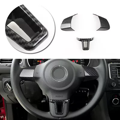 Steering Wheel Trim Cover For VW Golf MK6 Polo Jetta Tiguan CC -ABS Carbon Fiber • $8.89