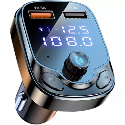 1Pc Auto Car Parts QC3.0 Type-C Bluetooth 5.0 FM Transmitter 2 USB Fast Charger; • $11.58