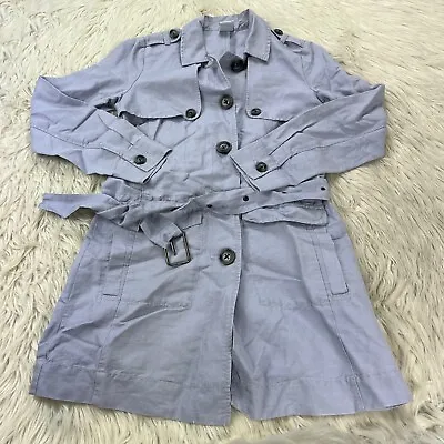 Cabi Women's XS Silver Lake Blue Button Front Belted Trench Coat #5296 • $39.99
