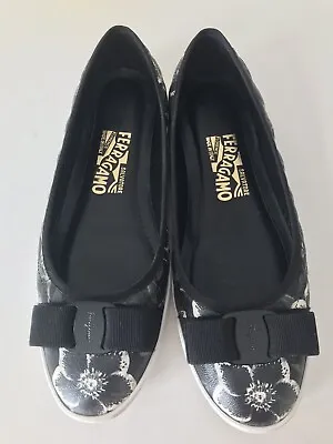 Salvatore Ferragamo Rufina Shoes 7.5 Black White  • $450