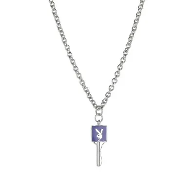 £6.99 • Buy Blue Playboy Key Necklace Sexy Silver Bunny Rabbit Pendant Chain Logo 