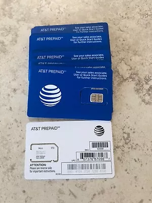 LOT 100 AT&T  4G LTE Sim Card NEW BLUE TRIPLE CUT SIM Prepaid Fast Shipping! • $249.99