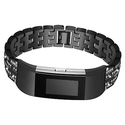 StrapsCo Metal & Rhinestone Accent Watch Band Bracelet Strap For Fitbit Charge 2 • $51.27