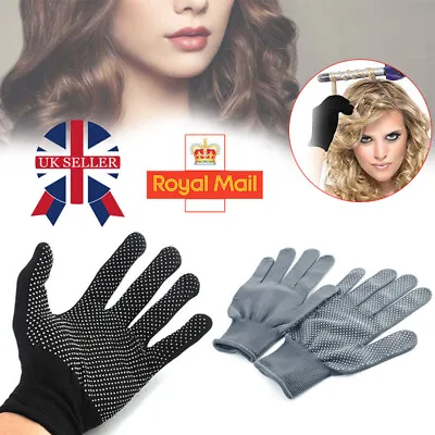 2pc Heat Resistant Protective Gloves For Hair Straightener Curling Tongs Wand W • £2.99