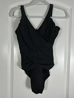 Miraclesuit Oceanus Wrap Ruched Slimming One Piece Swimsuit Sz 10 • $30