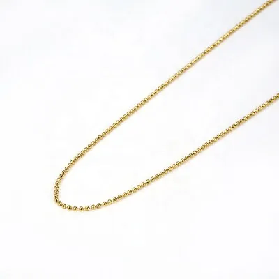 18K Gold Filled 22  3mm Gold Bead Ball Necklace Gold Bead Choker Layering • $45.99