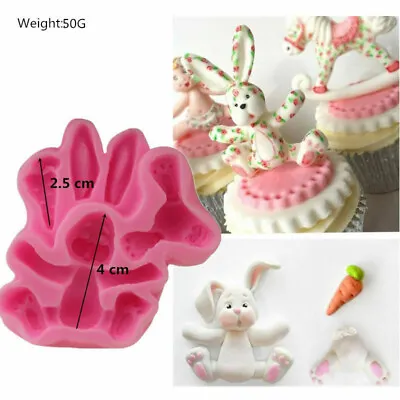 £4.04 • Buy 3D Easter Rabbit Mold Silicone Fondant Cake Chocolate DIY Candle Soap Wax Mould