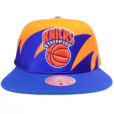 NY Knicks Mitchell & Ness NBA Snapback Hat 3D Logo Sharktooth Orange Cap NWT • $34.99