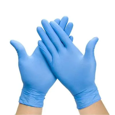 100 Disposable Nitrile Gloves Powder Free Latex Free Blue Medical Grade Strong • £1.19