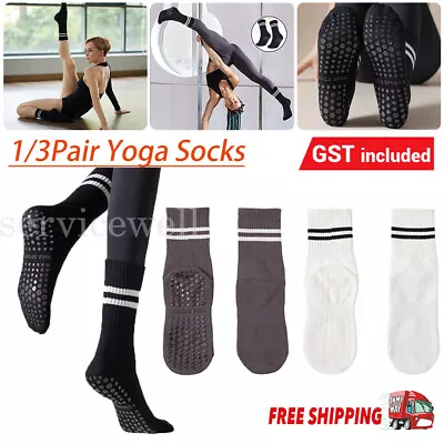 1/3Pair Pilates Ballet Barre Non Slip Socks With Grips Yoga Sock Ankle Grip • $7.25