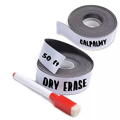 (2-Pack) 1 Inch X 25 Feet Magnetic Dry Erase Strips - Magnetic Labels Roll • $21.23