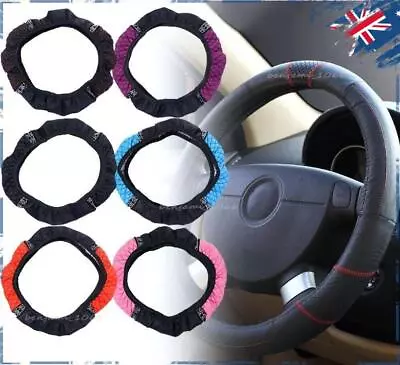 Leather Auto Car Steering Wheel Cover Universal Anti-Slip Wheel Protector AU • $11.39