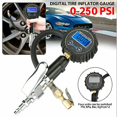 3IN1 Digital Tire Air Inflator Bike Car Truck 250 PSI Pressure Gauge LCD Display • $11.39