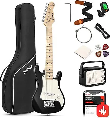 🎸 Donner 30  DSJ-100 Junior Kids Electric Guitar With Amp Complete Bundle Kit • $146.49