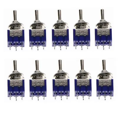 10Pcs ON/OFF/ON 6-Terminals Double Pole Center Off 3 Position Toggle Switch MTS • $3.20