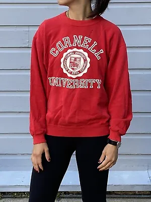 Vintage Cornell University Sweater Crew Neck Made In USA Hanes Tag Large • $59.95