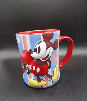 Disney Store Raised 3d Mickey Mouse Red White Blue Coffee Mug Cup Euc • $3