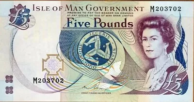 2015 Isle Of Man 5 Pounds Uncirculated Banknote. Five Pounds UNC Bill 1983 Issue • $42