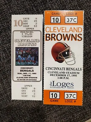 12/17/95 CLEVELAND BROWNS Final Game Municipal Stadium TICKET & RARE LOGE TICKET • $49.99