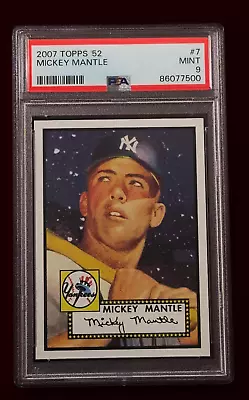 PSA 9  2007 Topps STARRY NIGHT Mickey Mantle #7 Rookie Rc 1952 52 Short Print SP • $375