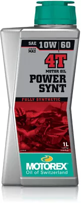 Motorex Power Synthetic 4T Motor Oil 10W-60 1 Liter 102272 98-0037 198473 • $29.72