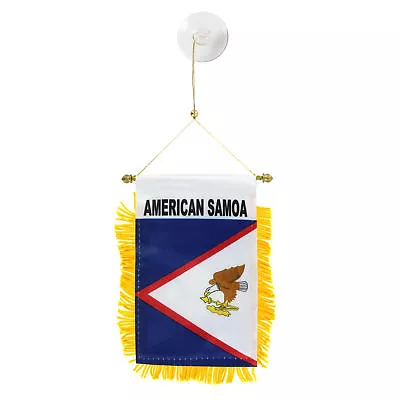 American Samoa MINI BANNER FLAG CAR & HOME WINDOW MIRROR HANGING 2 SIDED • $6.59