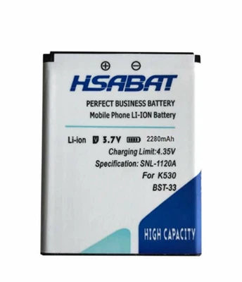 $19.12 • Buy HSABAT 2280mAh BST-33 Battery For Sony Ericsson V800 C702 C901 C903 F305 G502 G7
