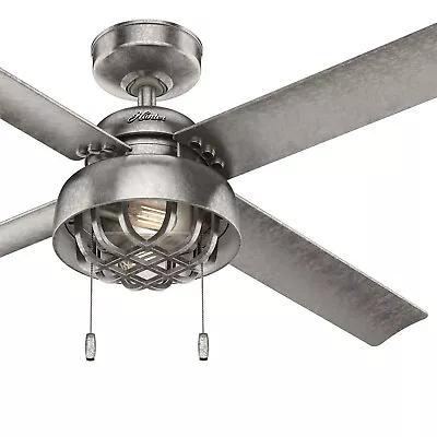 Hunter Fan 52 In Casual Painted Galvanized Ceiling Fan With Light And Pull Chain • $147.95