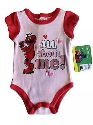 Sesame Street Baby Girls “Elmo” 3-6 Months One-Piece Bodysuit New With Tags • $11.99