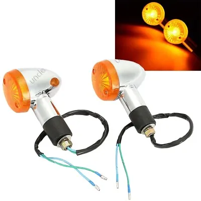 2x Bullet Amber Turn Signal Lights For Suzuki Boulevard C109R C50 S 40 50 83 AS • $16.72