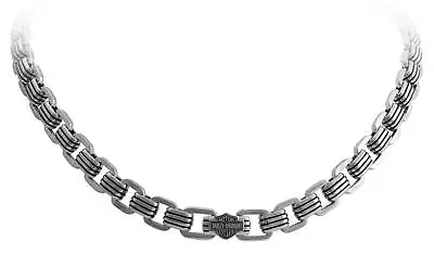 Harley-Davidson Men's Bar & Shield Steel Lines Chain Necklace Stainless Steel • $99.95