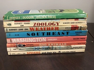 $38.25 • Buy Vintage Golden Guide Lot Of 8 PBK DC Horses Weather Zoology Animals Ponds & More