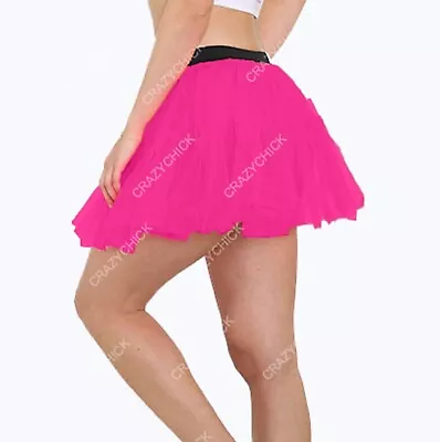 Children's Girls 5-10 Years Pink Tutu Skirt Kids 2 Layer Dance Wear Fancy Dress • £4.99