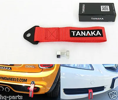 $8.99 • Buy Tanaka High Strength Universal Red Racing Sports Tow Strap Tow Hook