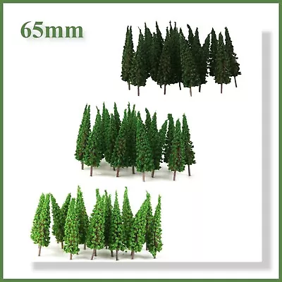 10pcs Pine Trees - 65mm - 2 Different Greens - Suitable For N / OO Gauge • £5.49