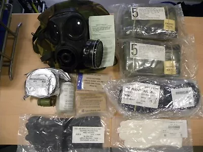 British Army Issue S10 Respirator With Filters Size 3 With Case  & Full NBC Suit • £150