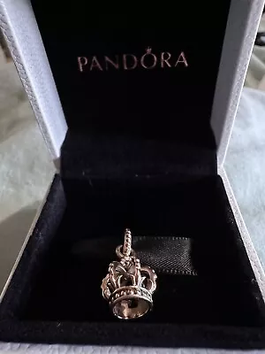 Authentic Pandora Rose Gold Crown Charm ALE • £6.99