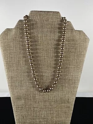 Vintage Faux Chocolate Pearls French Knotted 9  Jewelry Necklace • $34.99