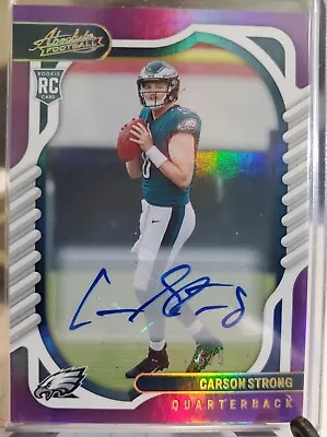 CARSON STRONG 2022 PANINI Absolute Rookie Purple AUTOGRAPH AUTO #/5 Nevada Card • $25