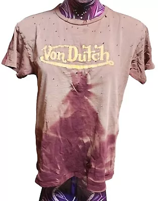 Destroyed Distressed Thrashed Ripped Sunbleached Holey Large Von Dutch Tee • $30