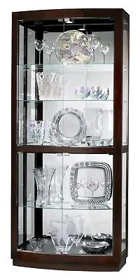 Howard Miller Bradington Curio Cabinet 680395 Black Coffee 5 Level Display Case • $2299