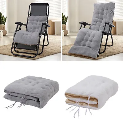 Home Garden Sun Lounger Recliner Chair Replacement Cushion Pads Sherpa Seat Pad • £8.95