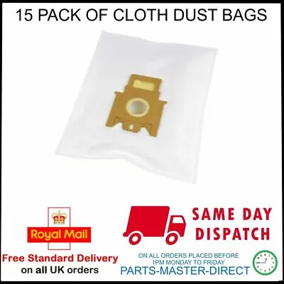 Vacuum Cleaner Cloth Bags Fits Hoover H30 H52 H56 H60 Purepower Sensory 15 Pack • £11.99