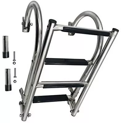  Boat Ladder 4 Step Folding 2+2 Stainless Steel Marine Pontoon Swimming Platform • $69.79