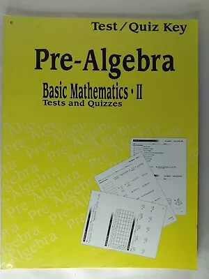 Abeka Pre-Algebra Basic Mathematics Test Quiz Key 8th Grade Second Edition 1997 • $8.99