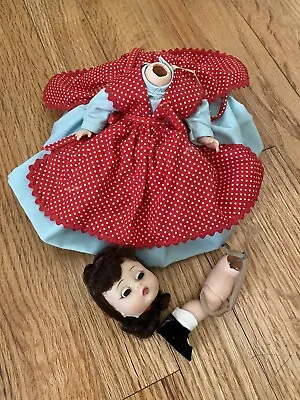 Madame Alexander Kins ~ Vtg ~ Jo Doll ~  Parts ~ Head*torso*2 Arms*1 Leg ~ Dress • $9.99