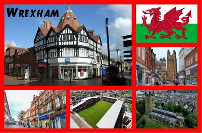 £2.45 • Buy Wrexham, Wales - Souvenir Novelty Fridge Magnet - Sights / New / Flags / Gifts