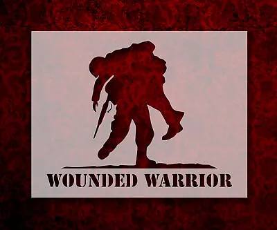 Wounded Warrior Military Fallen Soldier Stencil 11 X 8.5 Inches (844) • $11.99