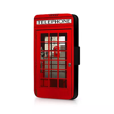 £5.99 • Buy London Red Telephone Box Phone Flip Case For IPhone - Huawei - Google