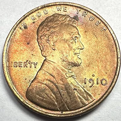 1910 Lincoln Wheat Cent Penny Bu Mostly Red Uncirculated Full Wheat Lines Sharp! • $39.99